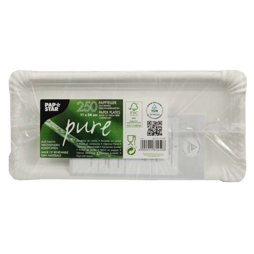 PAPSTAR 250 Teller, Pappe "pure" eckig weiss Namma Markt