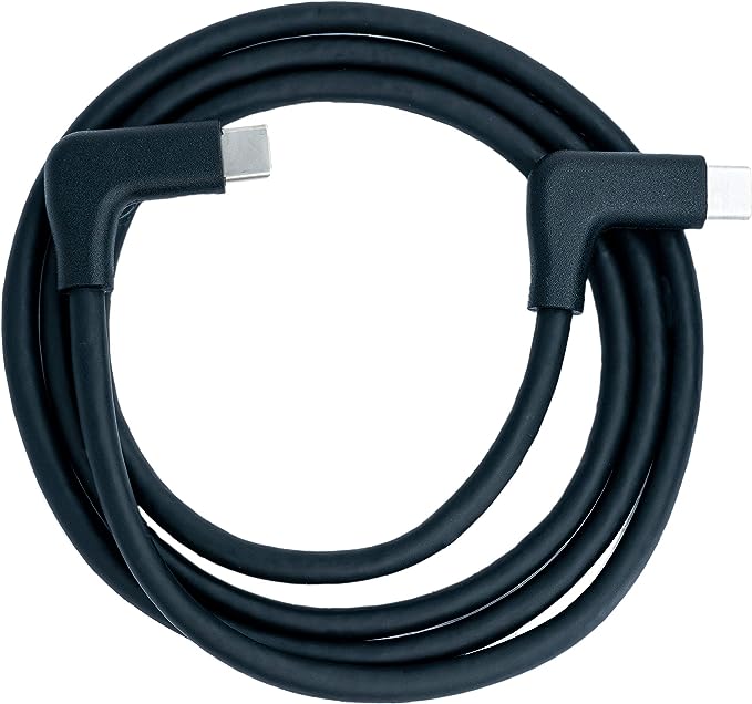 USB 3.1 Gen 2 Kabel 100 cm Typ C Stecker zu Stecker 2x Winkel in Schwarz | System-S