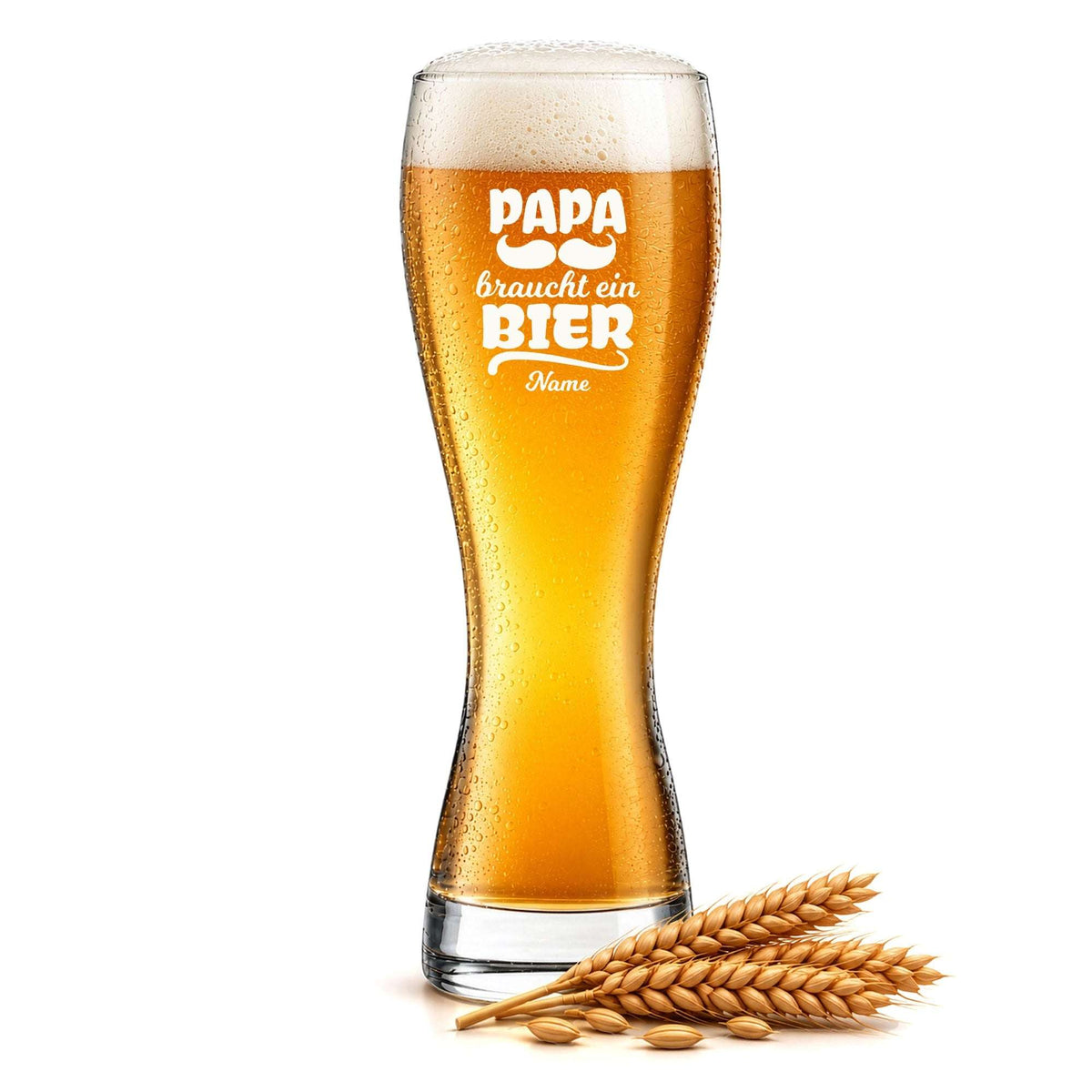 Stölzle Lausitz Weizenglas "Papa braucht ein Bier" mit Name