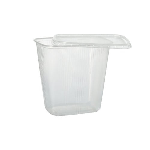Starpak 100 Verpackungsbecher, PP eckig transparent