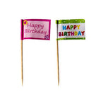 PAPSTAR Deko-Picker "Happy Birthday", 8 cm, festliche Dekoration | Beutel (20 Stück)