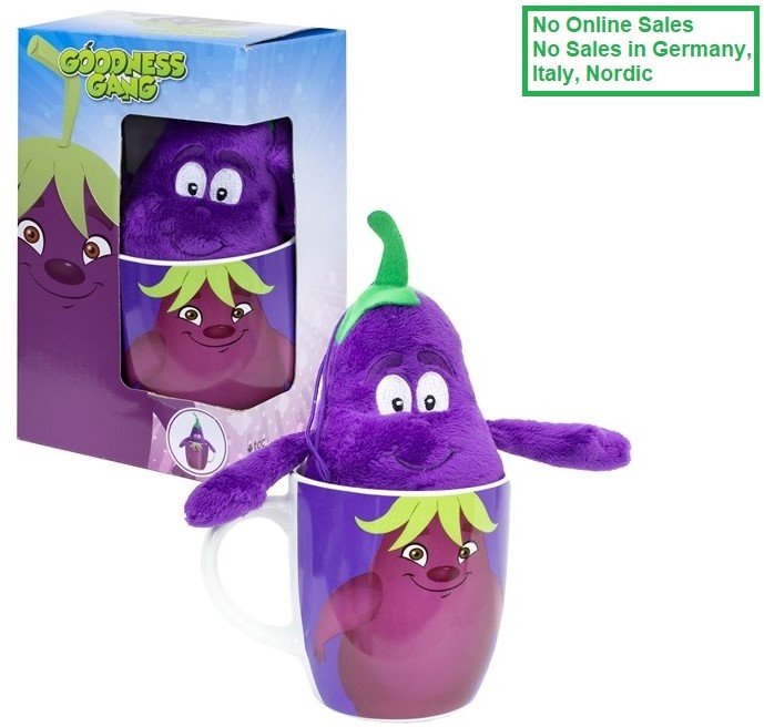 Goodness Gang Tasse + Plüsch Tier Aubergine