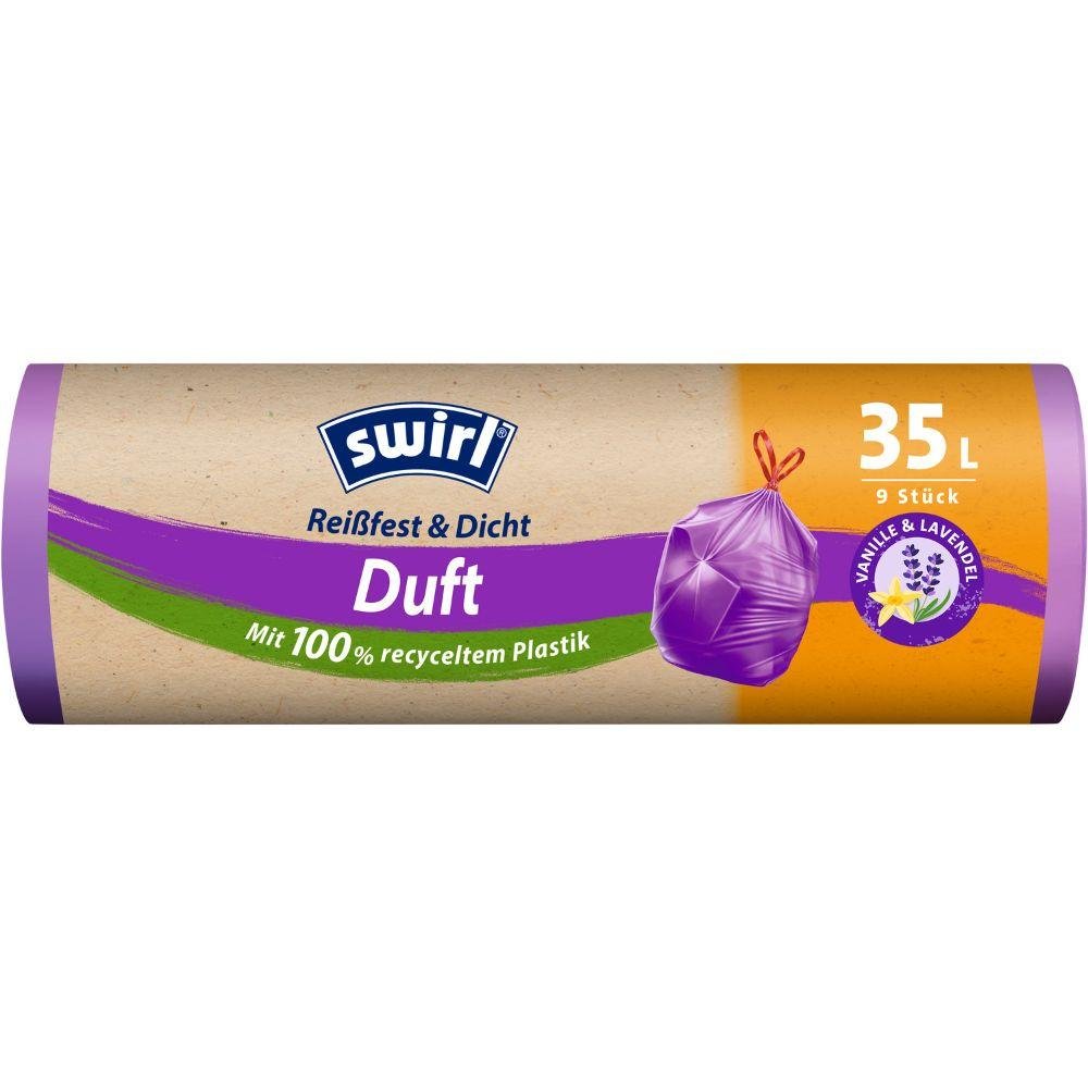 Swirl Duft-Müllbeutel Vanille-Lavendel 35 l Reißfest & Dicht hochkant | Rolle (9 Beutel)