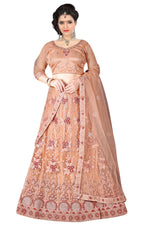 Complete Stitched Embroidered  Lehenga Choli In Germany (Peach)/Bridal Lehenga In Berlin