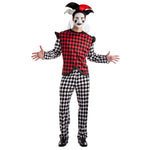 Harlekin Pierrot Kostüm für Herren | Anzug mit Kopfschmuck