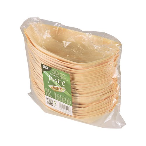 PAPSTAR 50 Fingerfood - Schalen, Holz "pure" "Schiffchen"