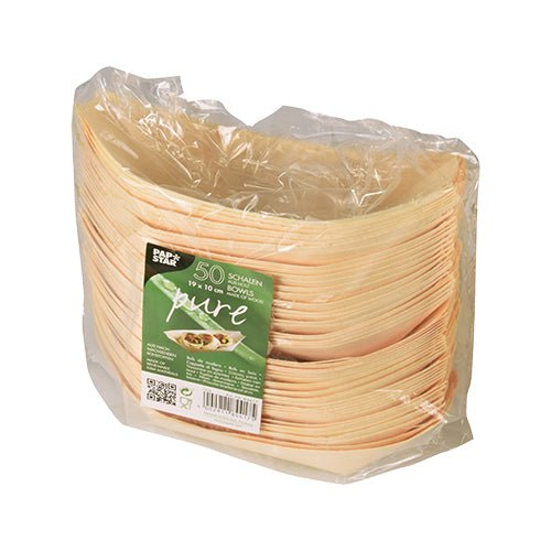 PAPSTAR 50 Fingerfood - Schalen, Holz "pure" "Schiffchen"
