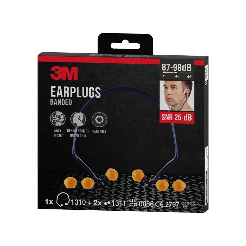 Auslaufartikel: 3M™ Bügelgehörschutz 1310 + 2 Paar Ersatzstöpsel, SNR-Wert 24 - 25 dB (je nach Trageposition), Orange, 1BE+2PRRP/Packung | Packung (1 Stück)