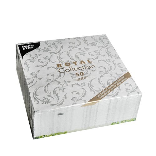 PAPSTAR 50 Servietten "ROYAL Collection" 1/4-Falz 40 x 40 cm grau