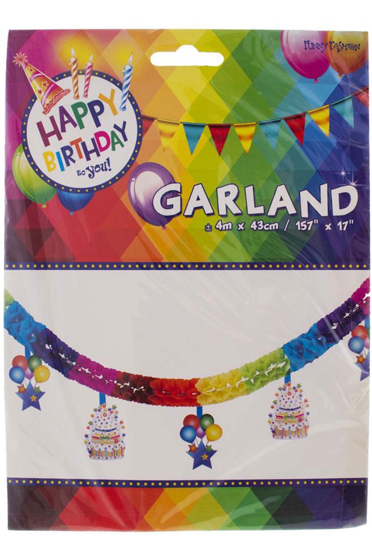 Happy Birthday Papiergirlande Regenbogen | 400x43cm