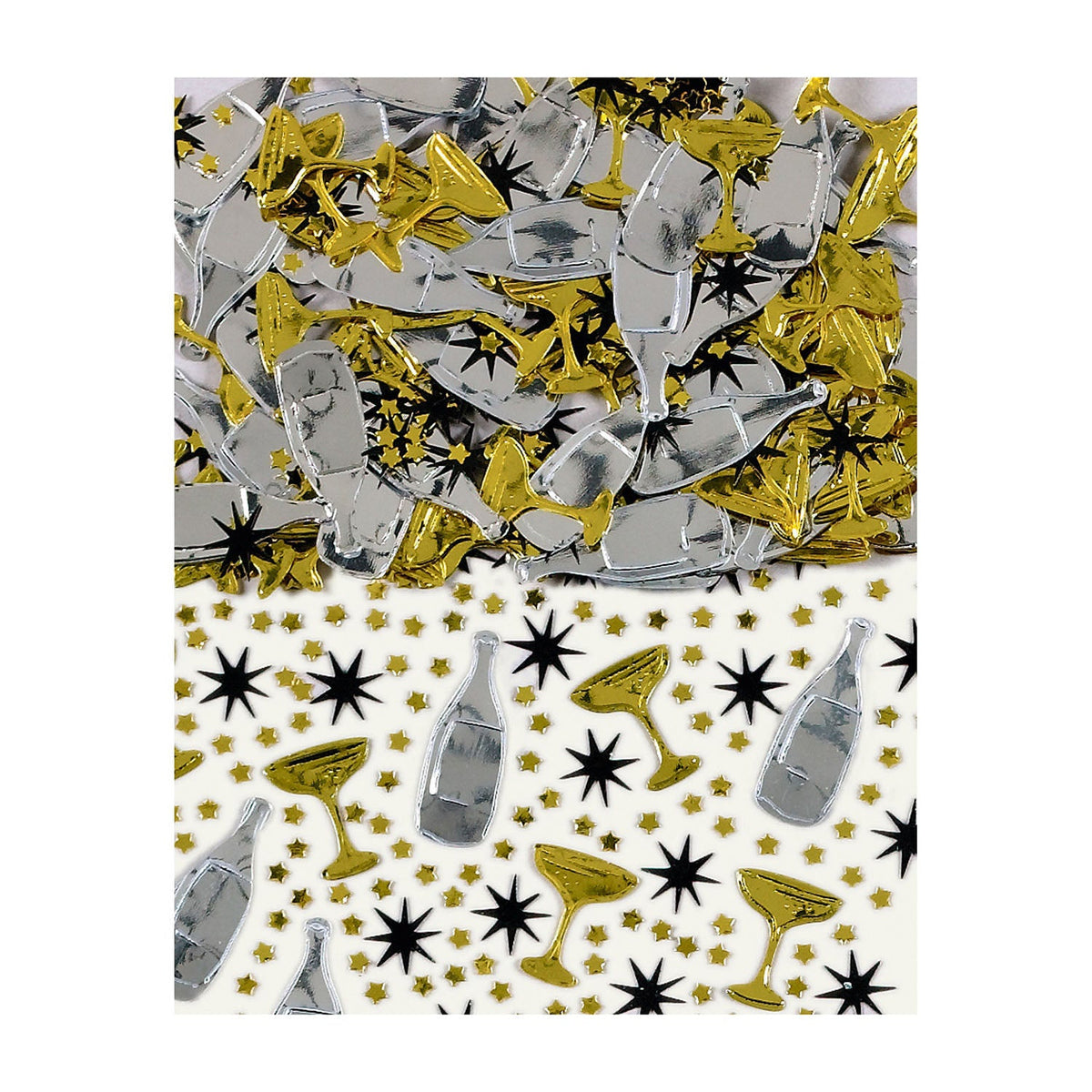 "Sekt Party" Folien Konfetti | 14g Silber Gold