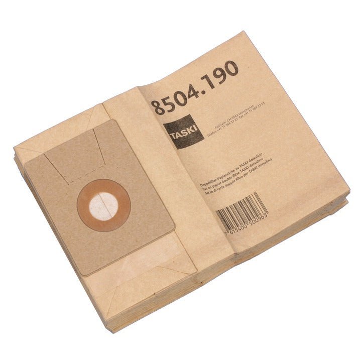 Doppelfilter Papiersack dorsalino, Papiersäcke für den TASKI dorsalino | Karton (10 Packungen)