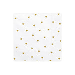 Servietten "Herzen" 20Stk/33x33cm | Weiß/Gold