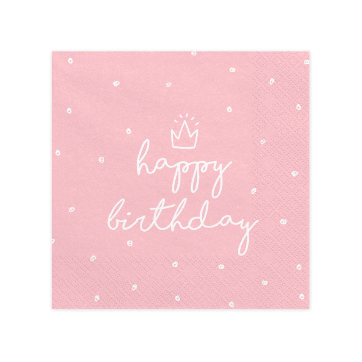 Servietten "Happy Birthday" 20Stk./33x33cm | Rosa