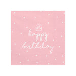 Servietten "Happy Birthday" 20Stk./33x33cm | Rosa