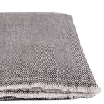 Kaschmirdecke mit Fischgratmuster - grau - 135 x 270cm