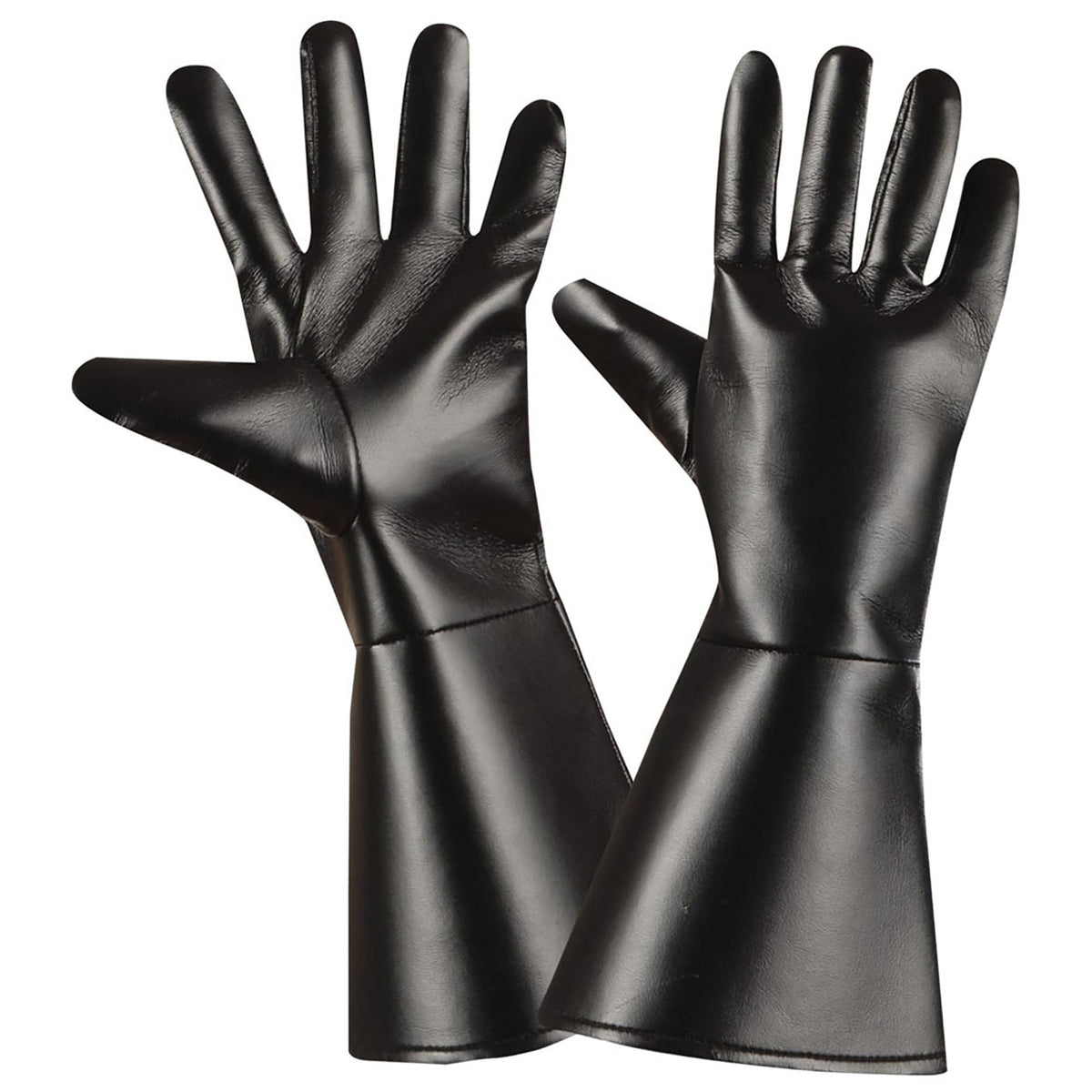 Handschuhe Kunstleder lang Schwarz
