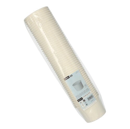 Starpak 50 Suppenbecher, Pappe "To Go" rund weiss