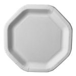 PAPSTAR Teller "pure" 8-eckig, 23,5 cm, weiß, ideal für Feste | Schrumpffolie (50 Stück)