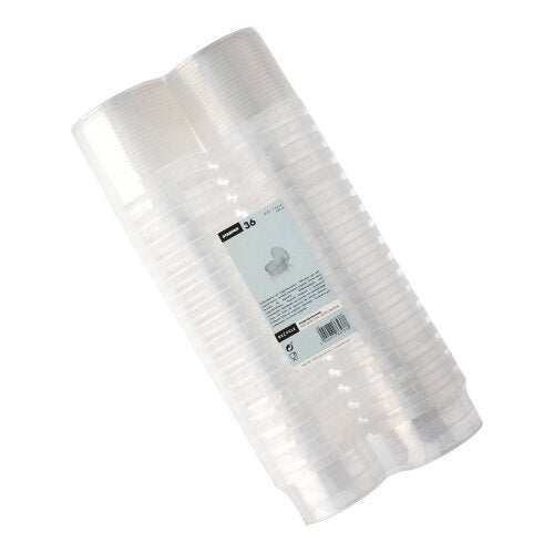 Starpak 36 Feinkostbecher, PP 240 ml Ø 9,5 cm · 5,6 cm transparent mit Originalitätsverschluss | Schrumpffolie (36 Stück)