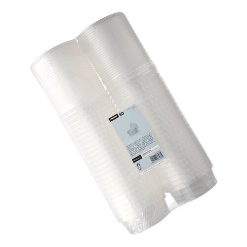 Starpak 50 Feinkostbecher, PP transparent mit Originalitätsverschluss rund