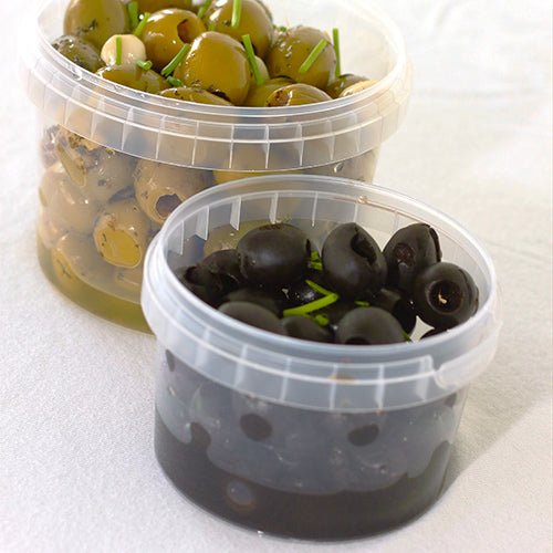Starpak 30 Feinkostbecher, PP 770 ml Ø 11,8 cm · 11,3 cm transparent mit Originalitätsverschluss | Schrumpffolie (30 Stück)