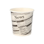 Starpak 50 Snackbecher, Pappe "To Go" rund 470 ml Ø 9,9 cm · 9,9 cm "Newsprint" | Folie (50 Stück)