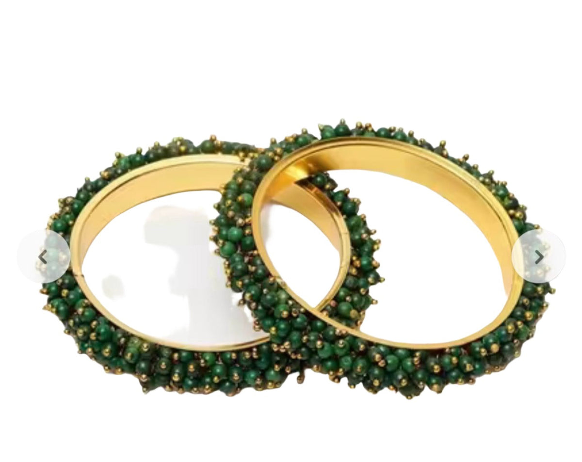 Set of 2 Embellished Gold-Plated Bangles