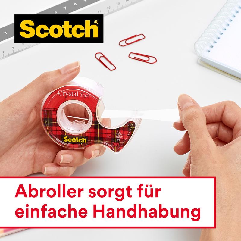 Scotch® Crystal Klebeband 6-1925R3, Nachfüllpackung, 19 mm x 25 m, 3 Rollen/Packung | Packung (1 Stück)