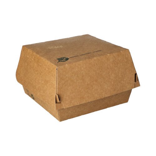PAPSTAR 80 Burgerboxen, Pappe braun "100% Fair"
