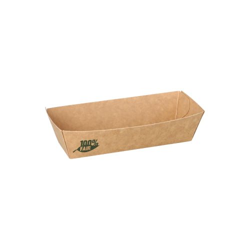 PAPSTAR 80 Snacktrays, Pappe "pure" braun "100% Fair"