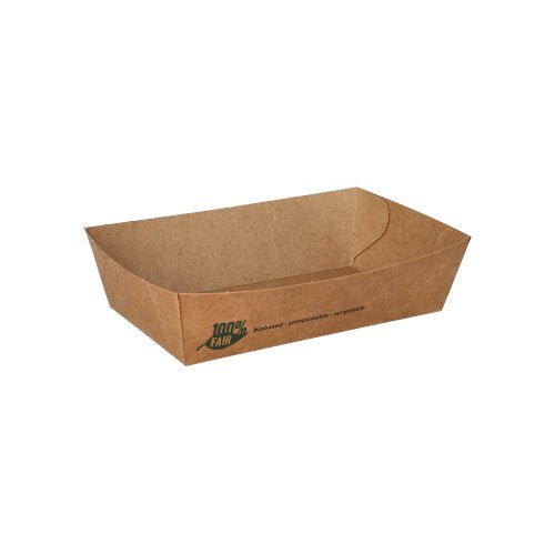 PAPSTAR 80 Snacktrays, Pappe "pure" braun "100% Fair"