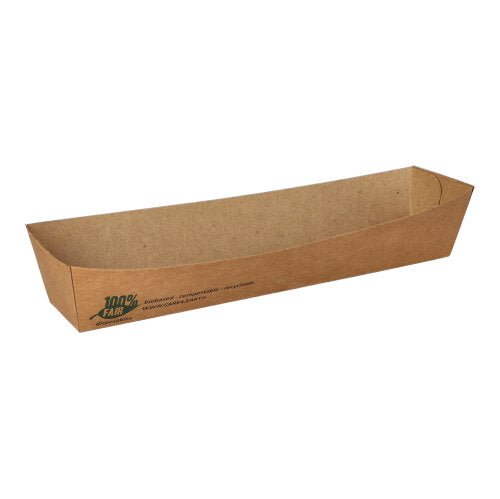 PAPSTAR 80 Snacktrays, Pappe "pure" braun "100% Fair"