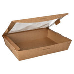 PAPSTAR 40 Feinkostboxen, Pappe mit Sichtfenster aus PLA "pure" eckig braun "100% Fair"