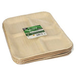 PAPSTAR 6 Teller, Palmblatt "pure" 5-geteilt
