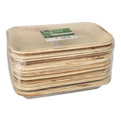 PAPSTAR 25 Tabletts, Palmblatt "pure" eckig