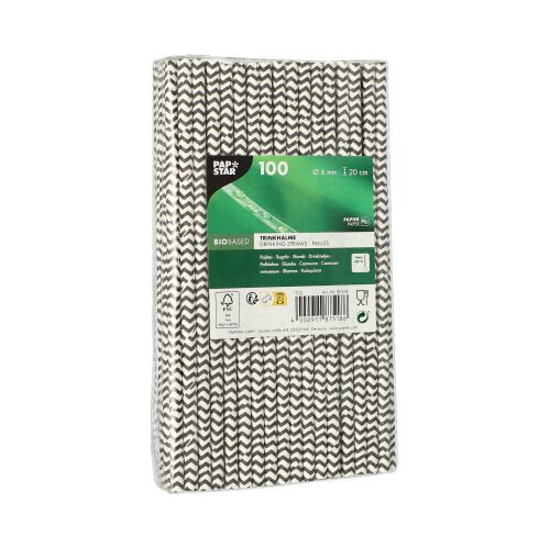 PAPSTAR 100 Trinkhalme, Papier Ø 6 mm