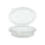 Starpak 50 Verpackungsbecher mit Klappdeckeln, PP transparent 8-eckig