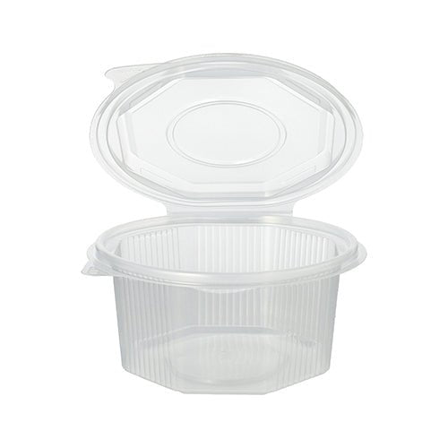 Starpak 50 Verpackungsbecher mit Klappdeckeln, PP transparent 8-eckig