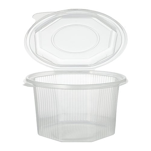 Starpak 50 Verpackungsbecher mit Klappdeckeln, PP transparent 8-eckig