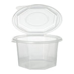 Starpak 50 Verpackungsbecher mit Klappdeckeln, PP transparent 8-eckig