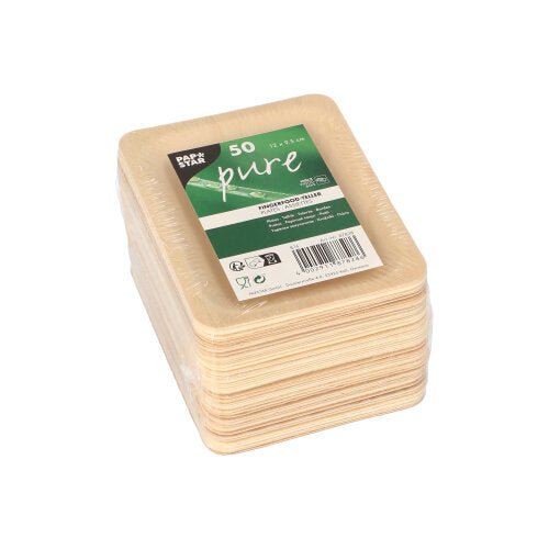 PAPSTAR 50 Fingerfood - Teller, Holz "pure"