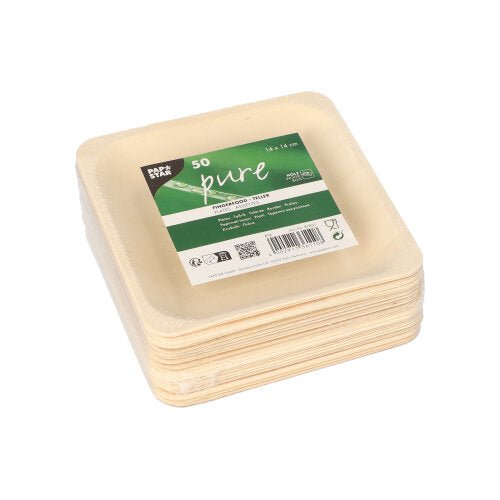 PAPSTAR 50 Fingerfood - Teller, Holz "pure"