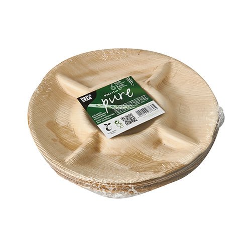 PAPSTAR 6 Teller, Palmblatt "pure" 5-geteilt