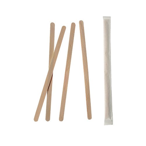 PAPSTAR 1000 Rührstäbchen, Holz "pure", einzeln gehüllt