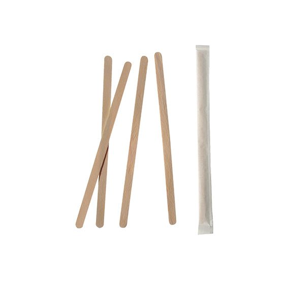 PAPSTAR 1000 Rührstäbchen, Holz "pure", einzeln gehüllt