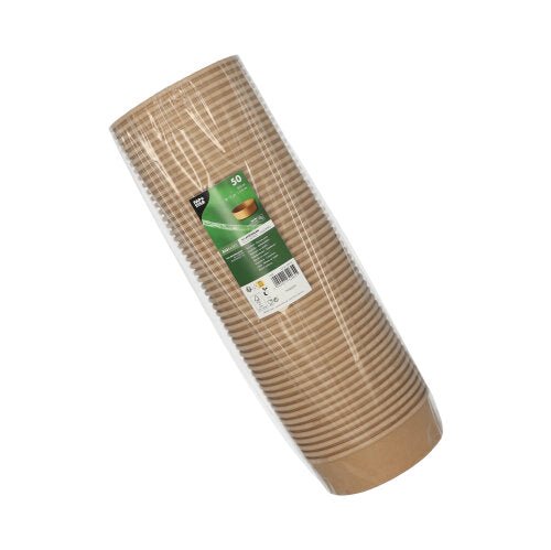 PAPSTAR 50 Salatschalen, Pappe mit PLA-Beschichtung rund braun