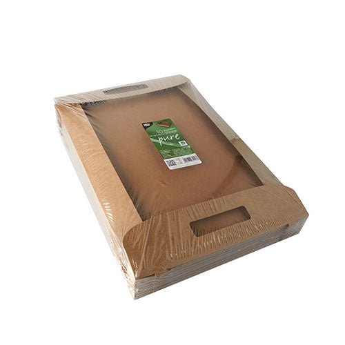 PAPSTAR 10 Tragetabletts, Pappe "pure" braun