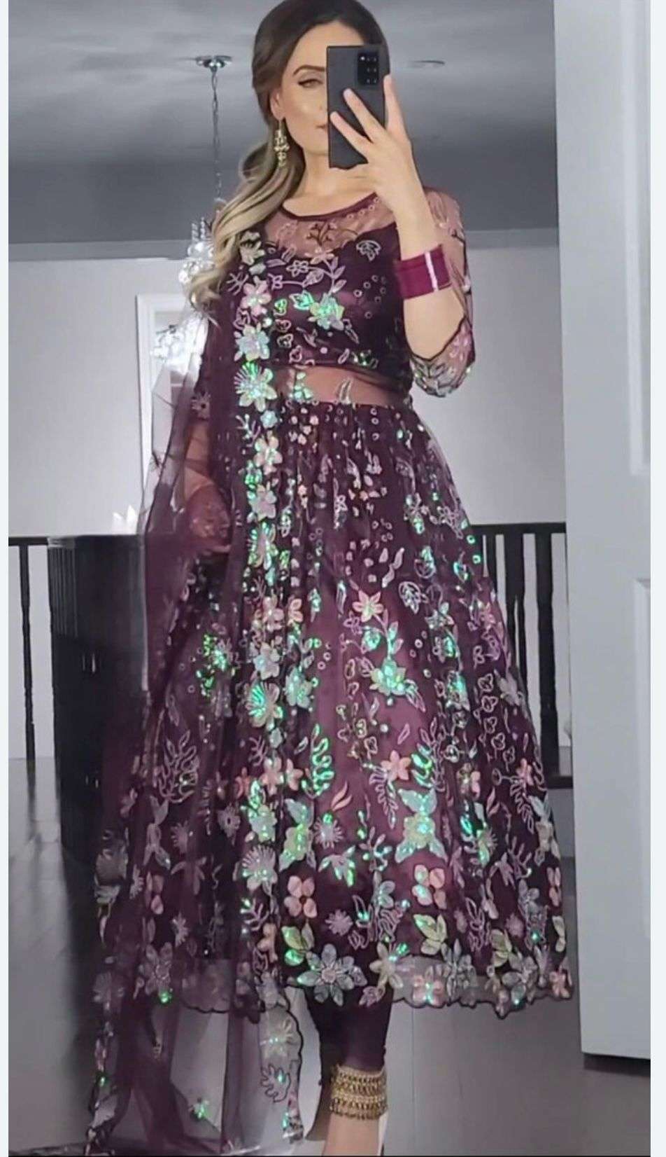 Net Long Gown(Anarkali Gown)