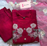 kurti dupatta bottom Dola silk printed set